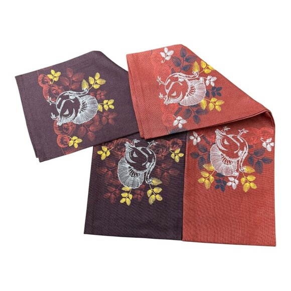 Crate & Barrel Turkey Dish Towels Set Of Two 20"x30" Brown Cotton Thanksgiving - Picture 2 of 4